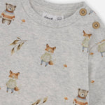Organic Cotton Pants and Top Set (Beige Animal Print)