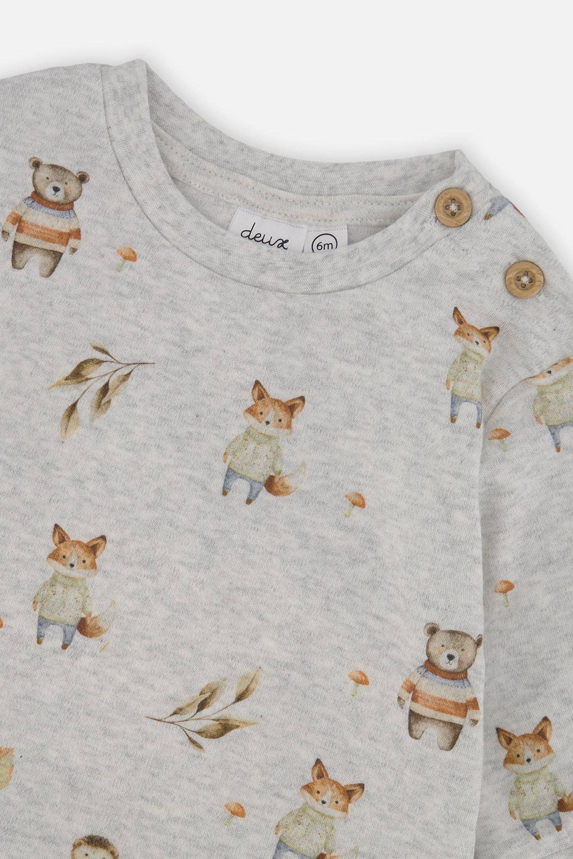 Organic Cotton Pants and Top Set (Beige Animal Print)