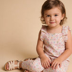 Organic Flutter Romper (Peony)