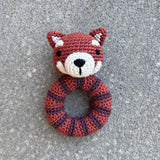 Ring Hand Crocheted Rattle (Red Panda)