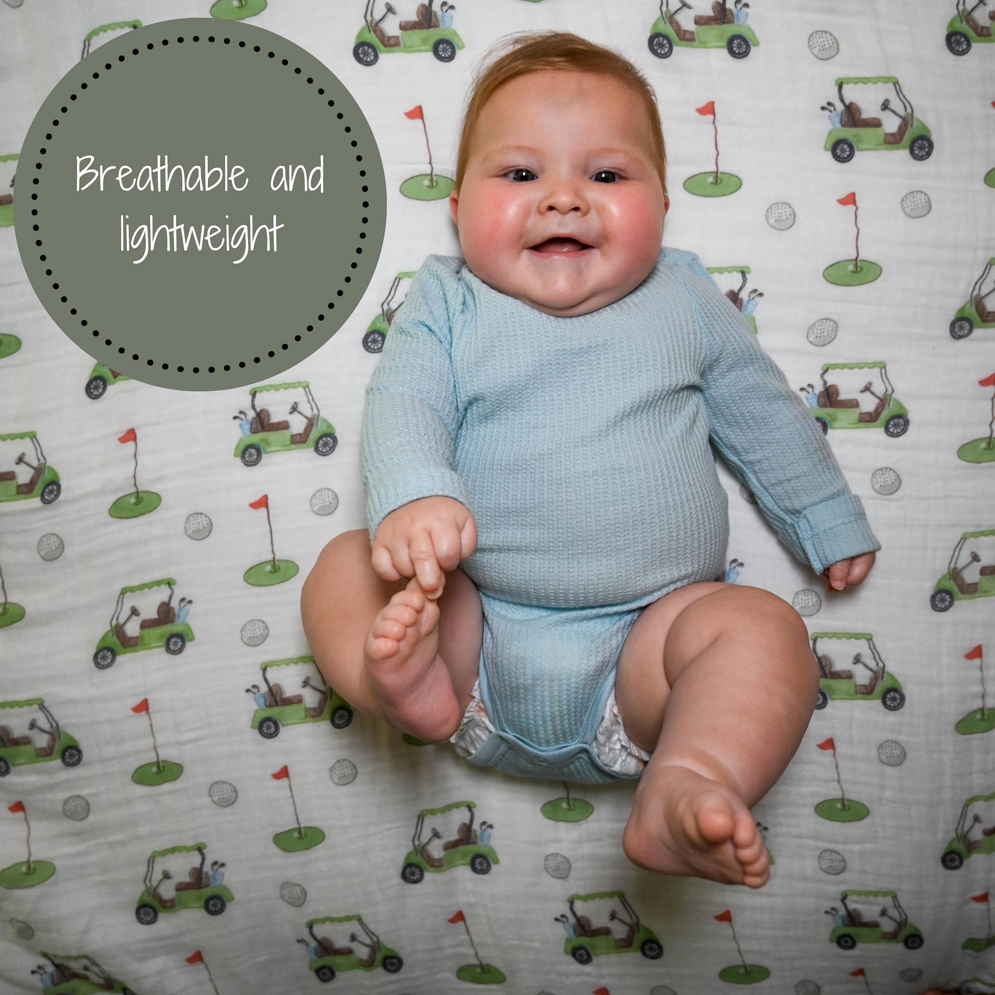 Muslin Swaddle Blanket (Golf A Round)