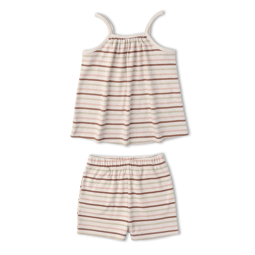 Organic Tank Top & Shorts Set (Terra Stripes)
