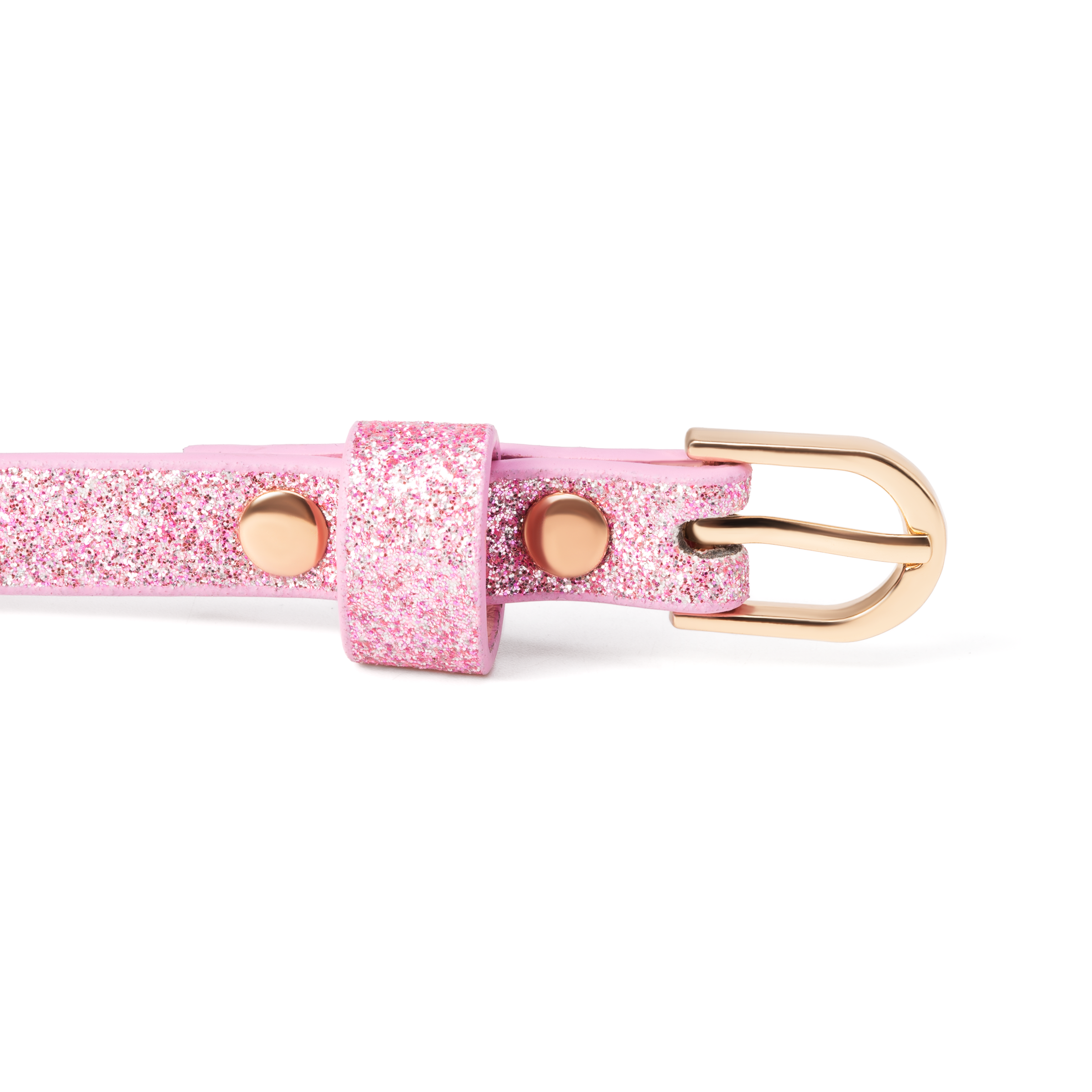 Girls Ultra Skinny Glitter Belt (Pale Pink)