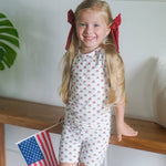 Short Sleeve Bamboo Pajamas (Red White & Blue Tulip)