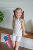 Short Sleeve Bamboo Pajamas (Red White & Blue Tulip)