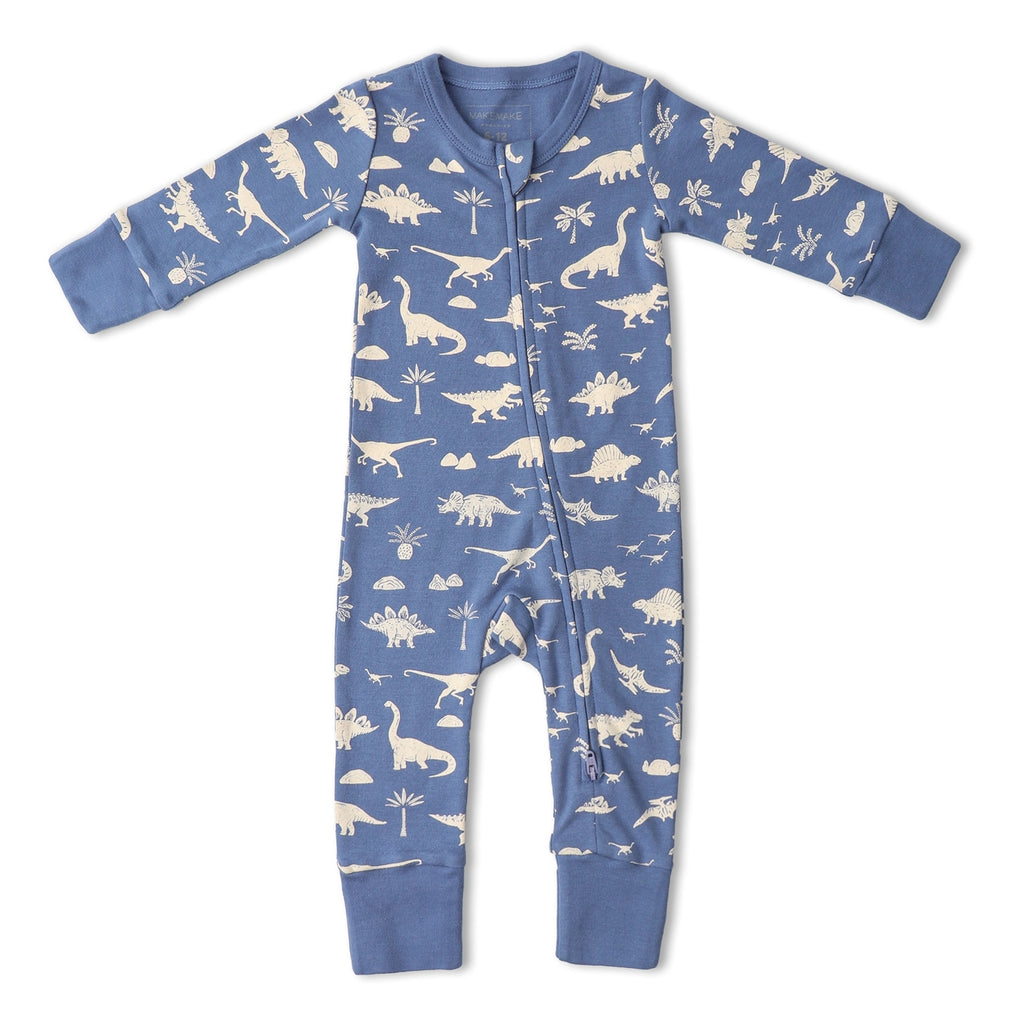 Organic 2-Way Zip Romper (Dino)