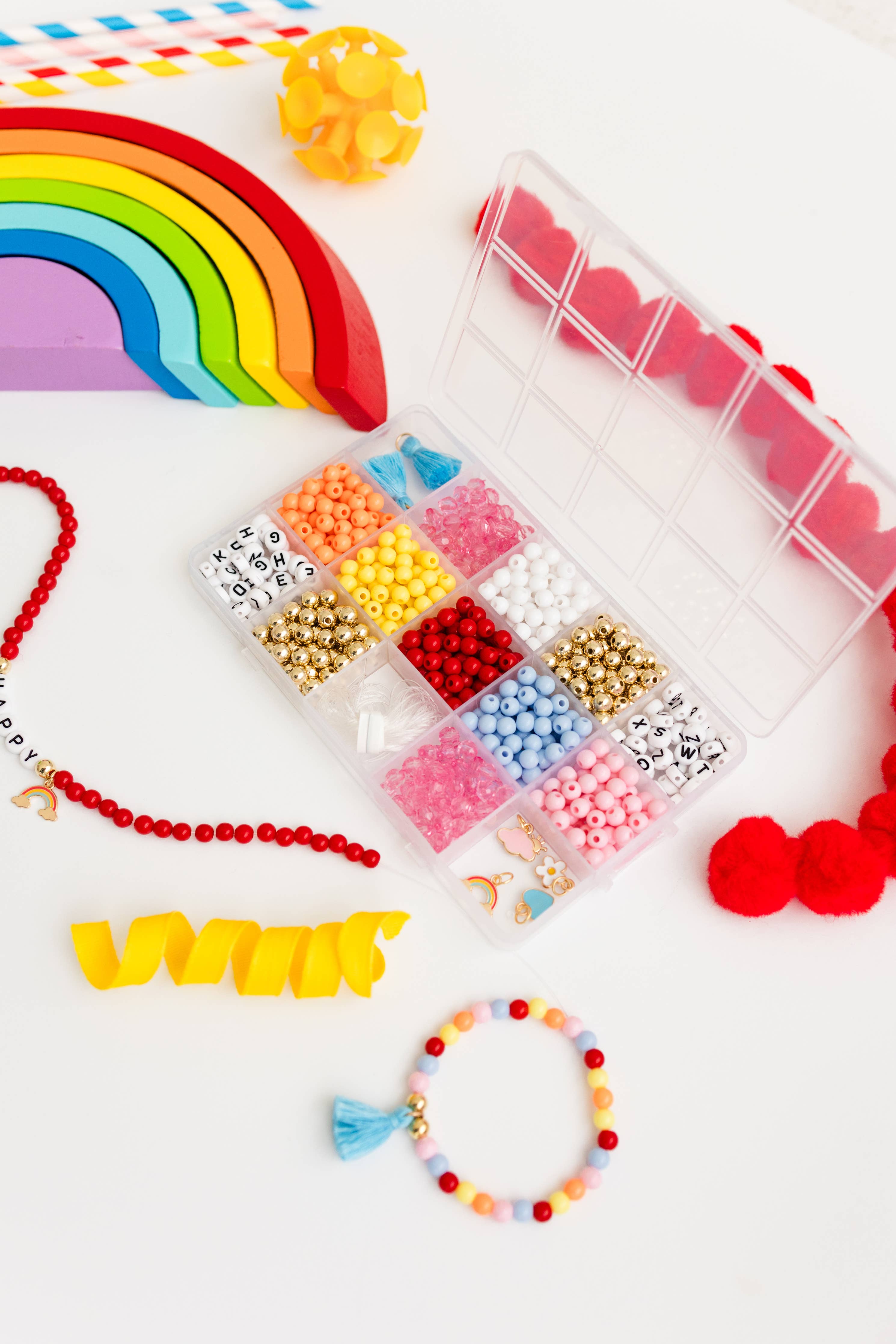 DIY Stretchy Bracelet Craft Kit (Color My World Rainbow)