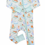 Convertible Zip Romper (Poolside Pups Blue)