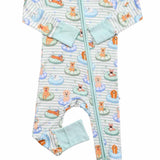 Convertible Zip Romper (Poolside Pups Blue)