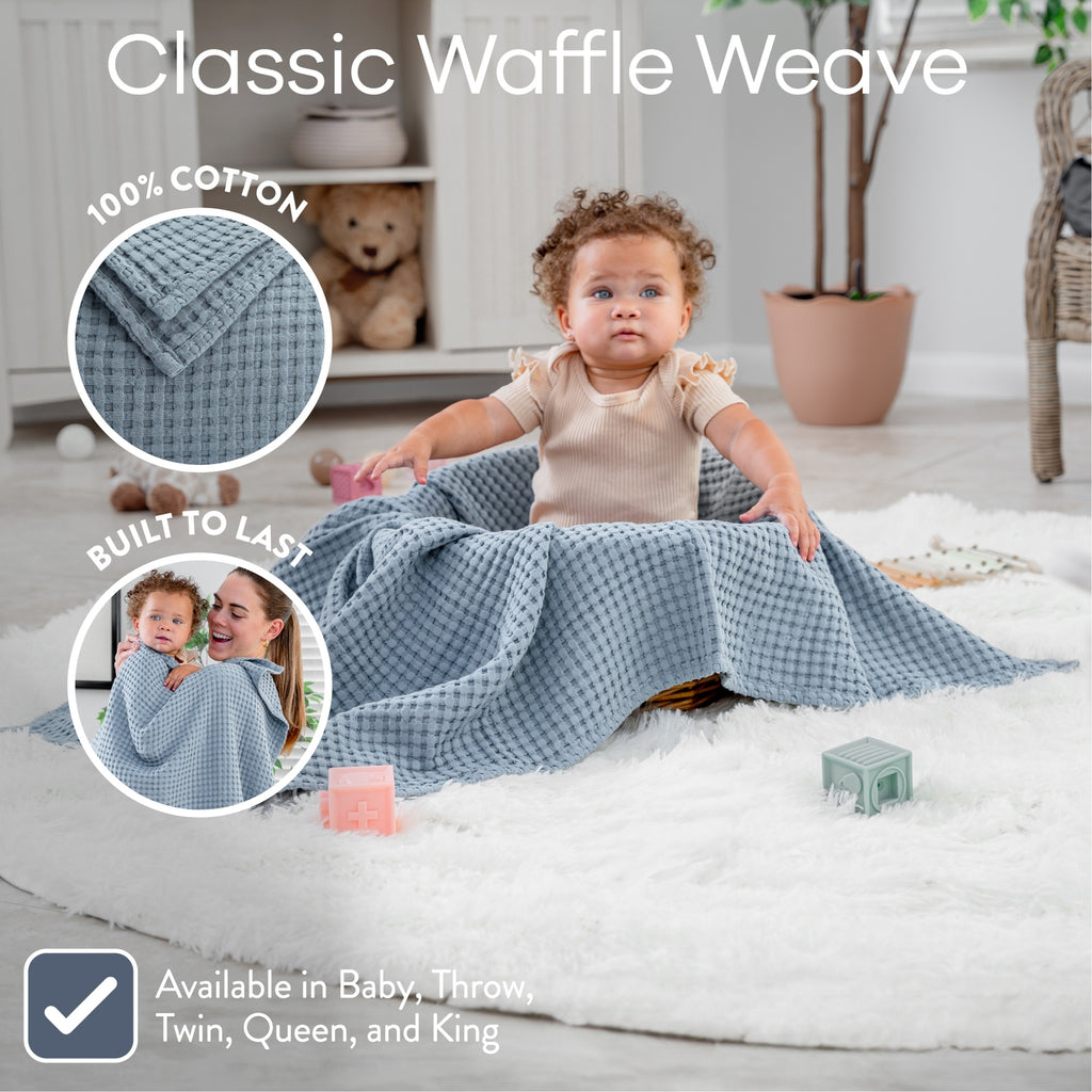 Waffle Baby Blanket (Pacific Blue)