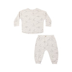 Long Sleeve Tee + Pant Set Skiing Penguins