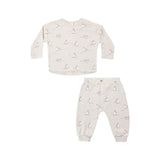 Long Sleeve Tee + Pant Set Skiing Penguins
