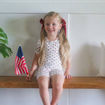 Short Sleeve Bamboo Pajamas (Red White & Blue Tulip)