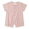 Organic Short Bubble Romper (Coral Stripes)