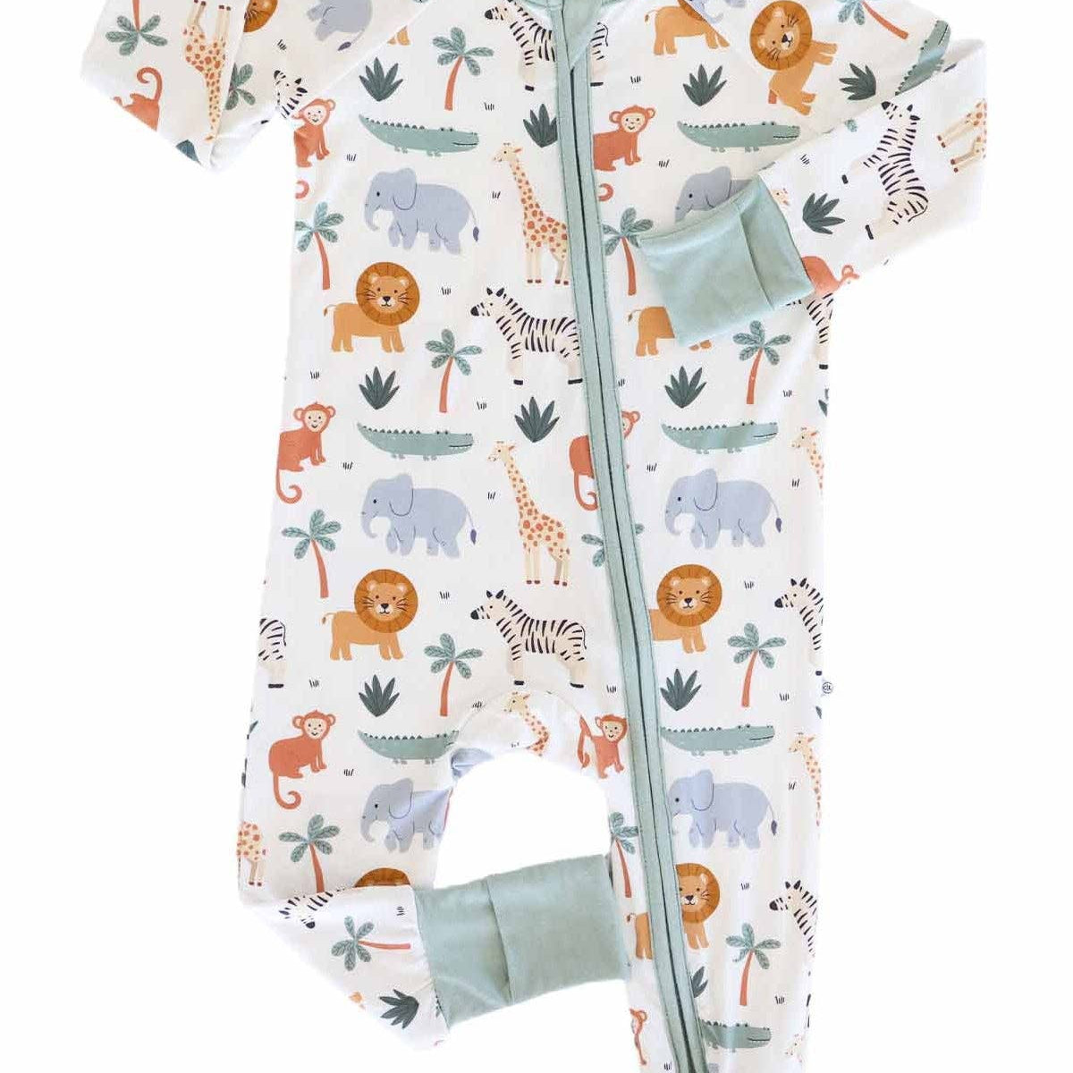 Convertible Zip Romper (Safari Snuggles)