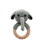 Elephant Hand Crochet Rattle (Grey)