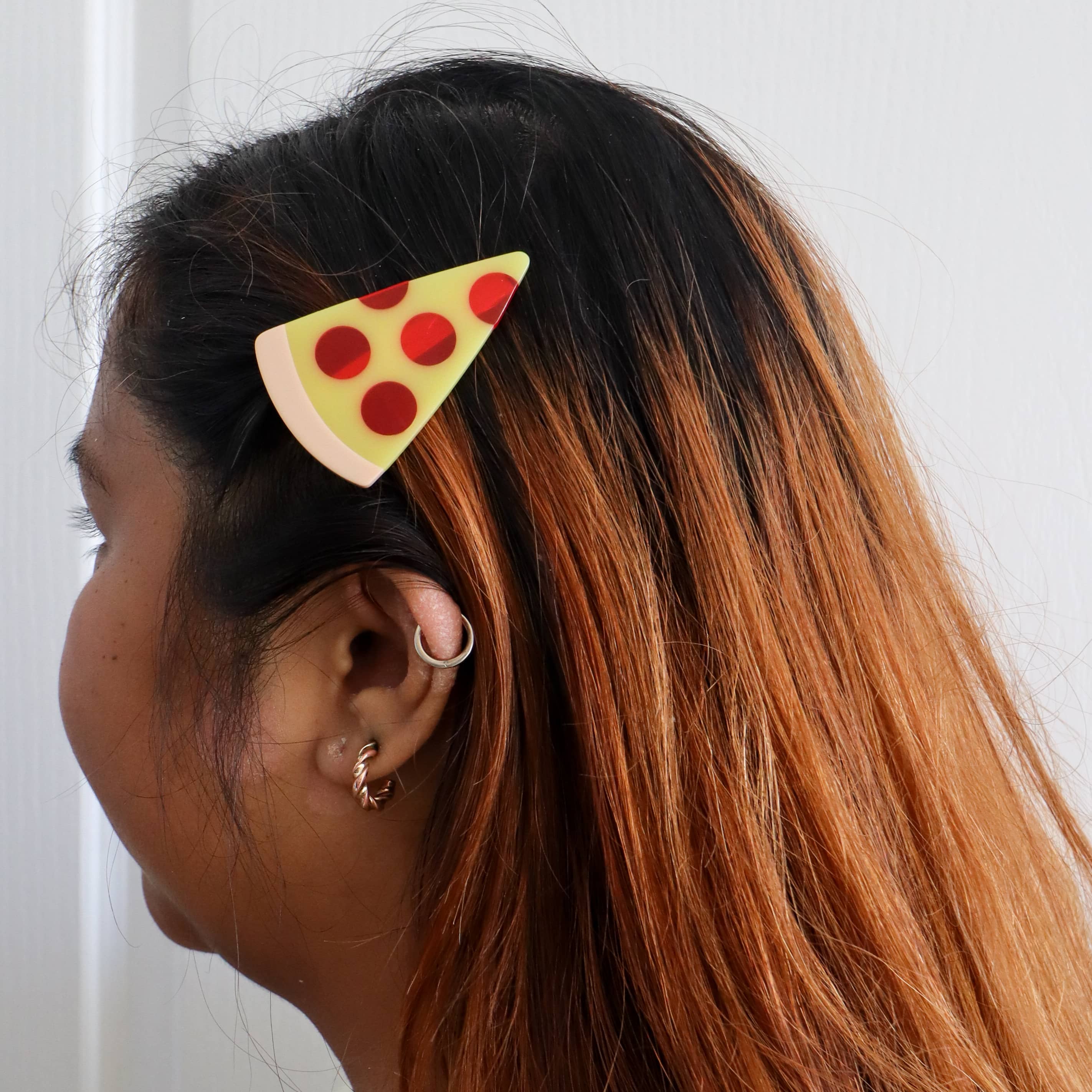 Alligator Hair Clip Set (Pizza)
