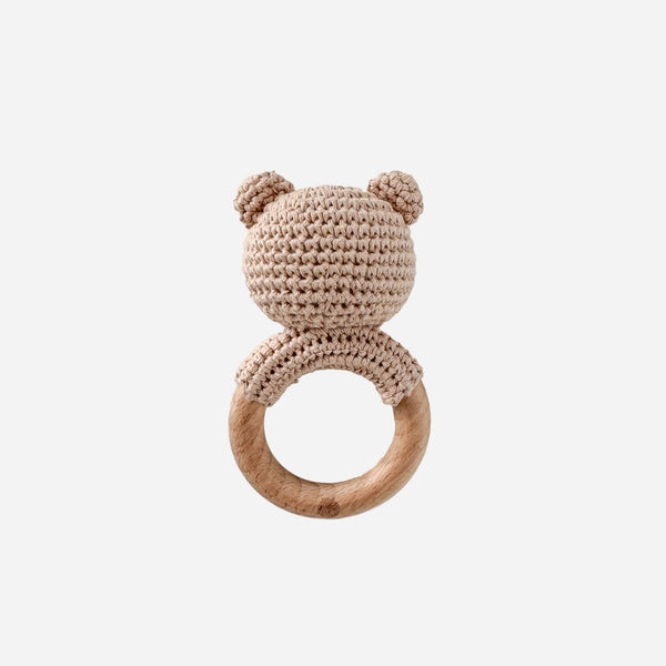 Teether Rattle Toy (Brown Bear)