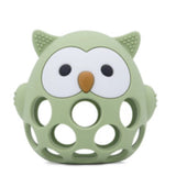 3D Owl Silicone Teether (Sage)