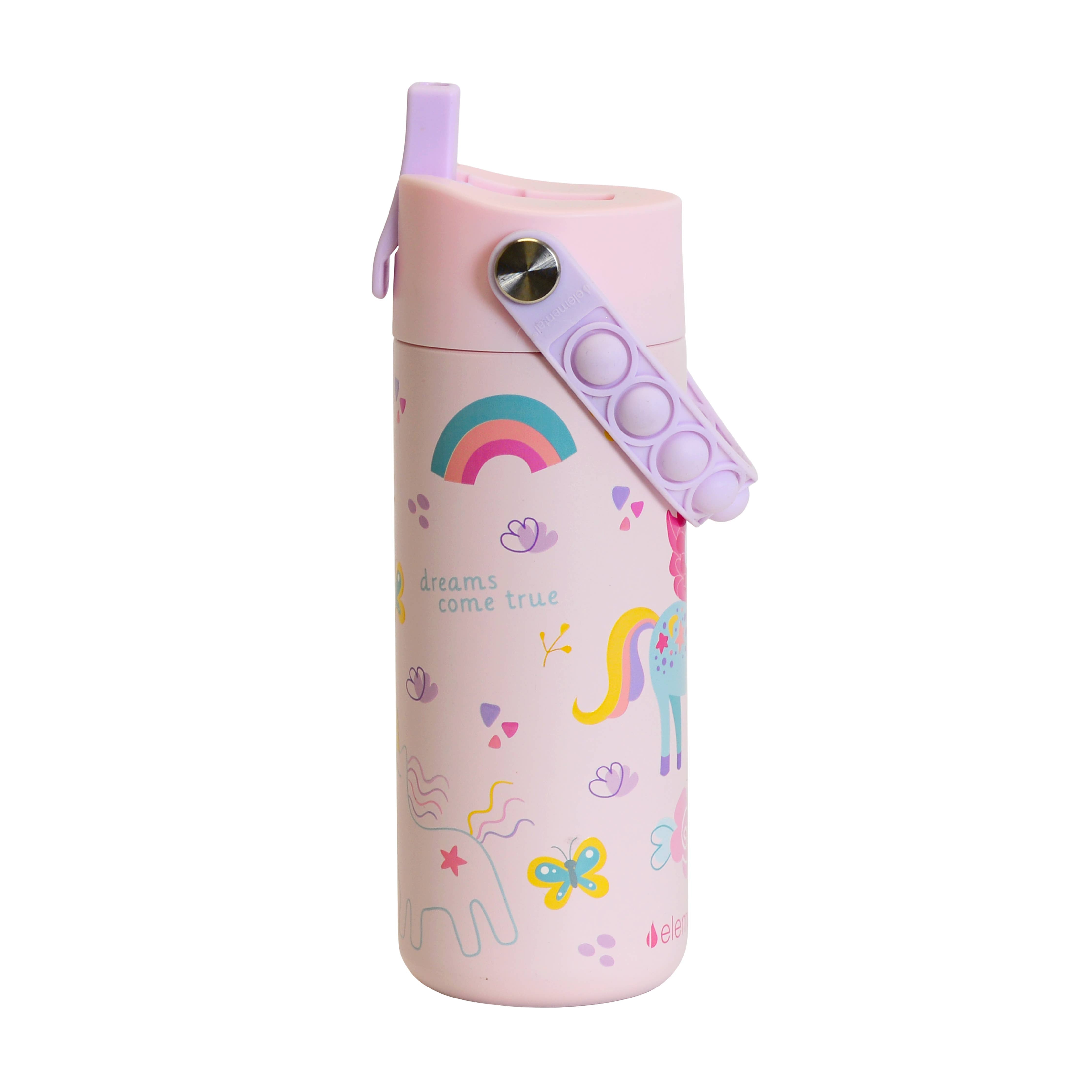 18oz Fidget Handle Stainless Bottle (Unicorn Rainbow)
