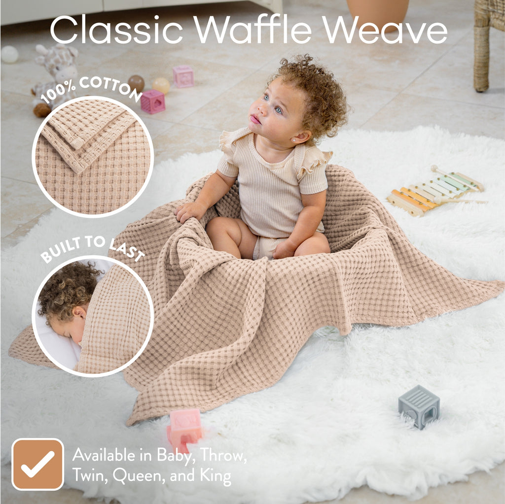 Waffle Baby Blanket (Blush)