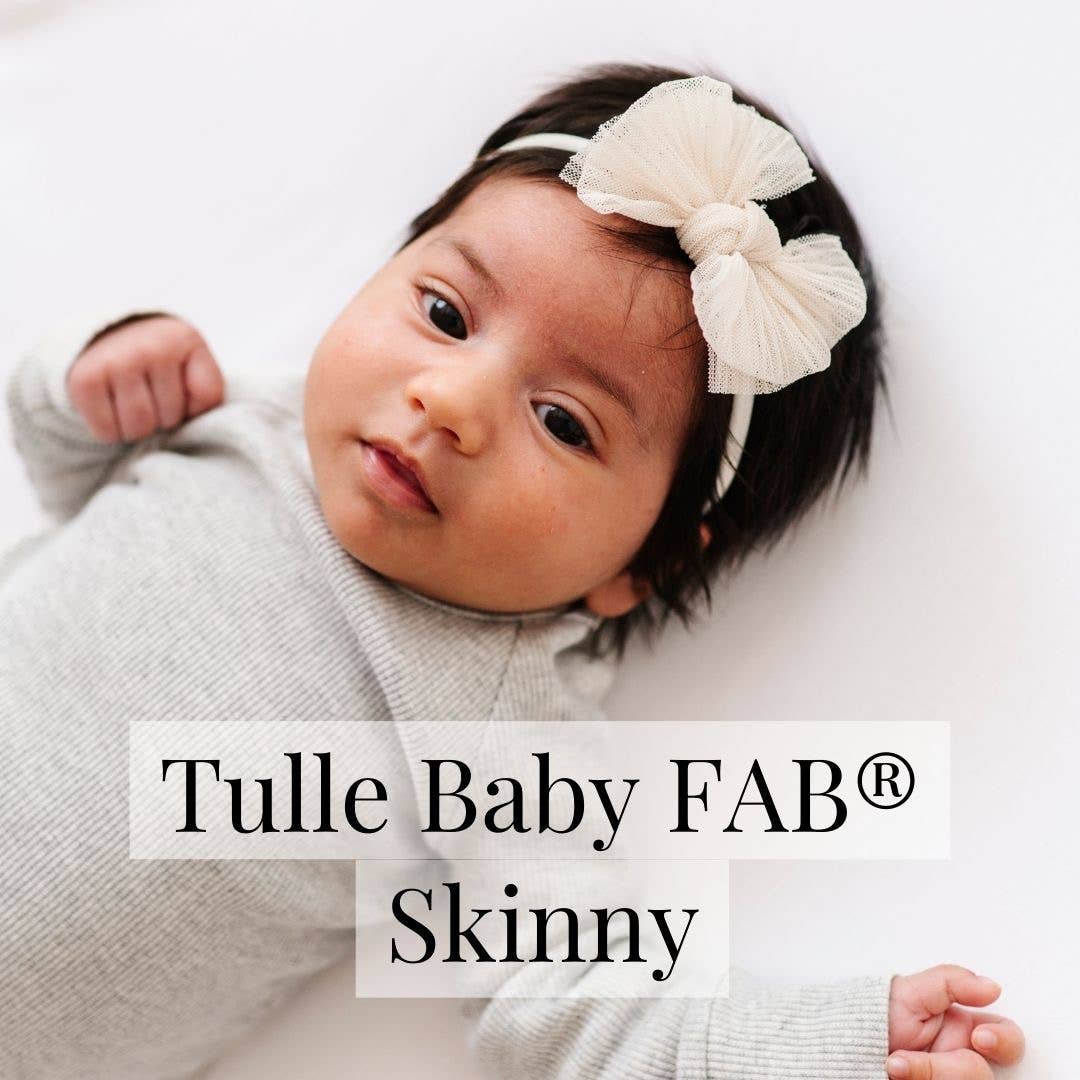 Tulle Bow Headband (Pleated Oatmeal)