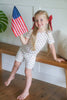 Short Sleeve Bamboo Pajamas (Red White & Blue Tulip)