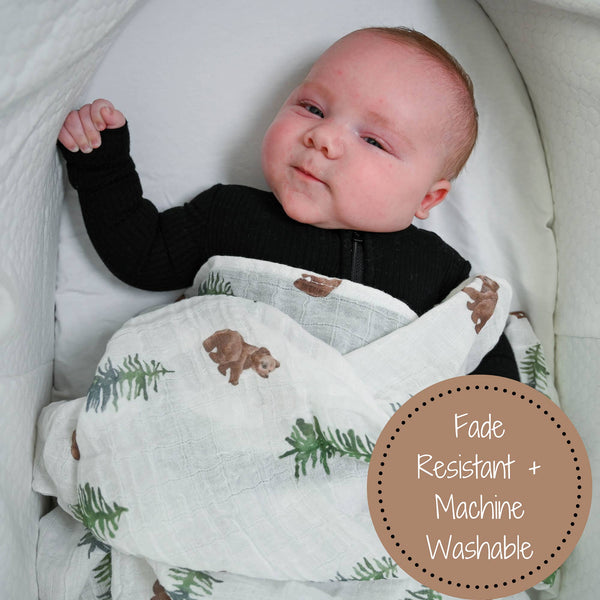 Muslin Swaddle Blanket (Baby Bear)