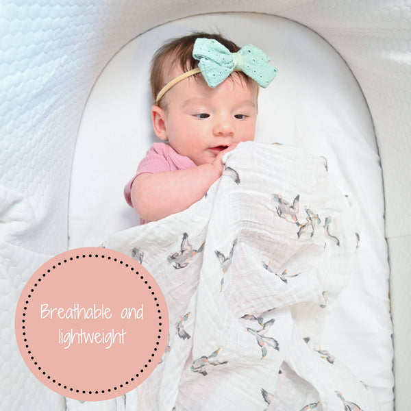 Muslin Swaddle Blanket (Quackin Up Mallard Duck)