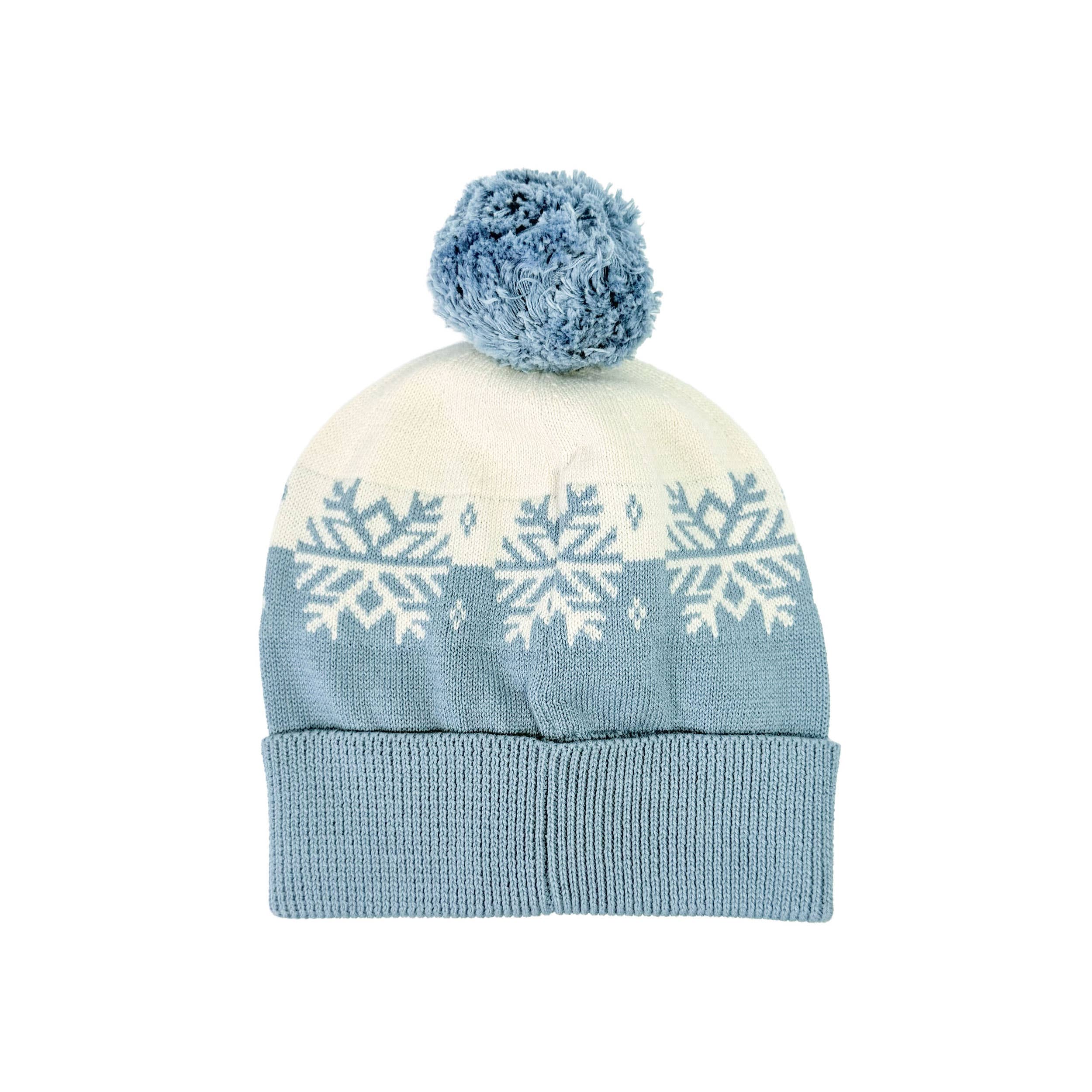 Ski Day Knit Beanie Hat (Mineral Blue)