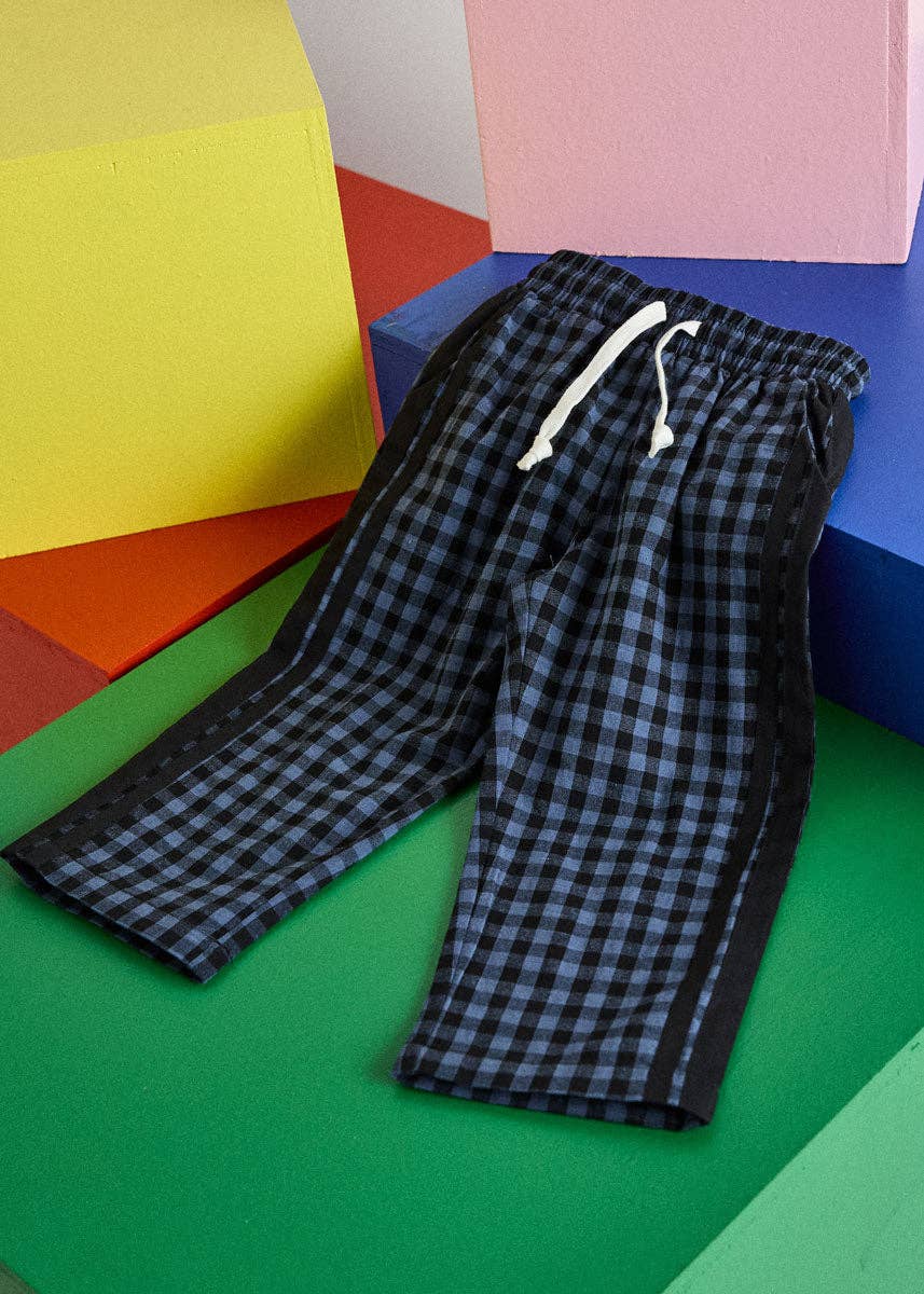 Gingham Stripe Pant (Blue & Black)