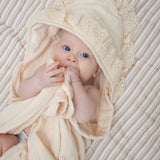 Hooded Baby Bath Towel (Violet Ruffle)