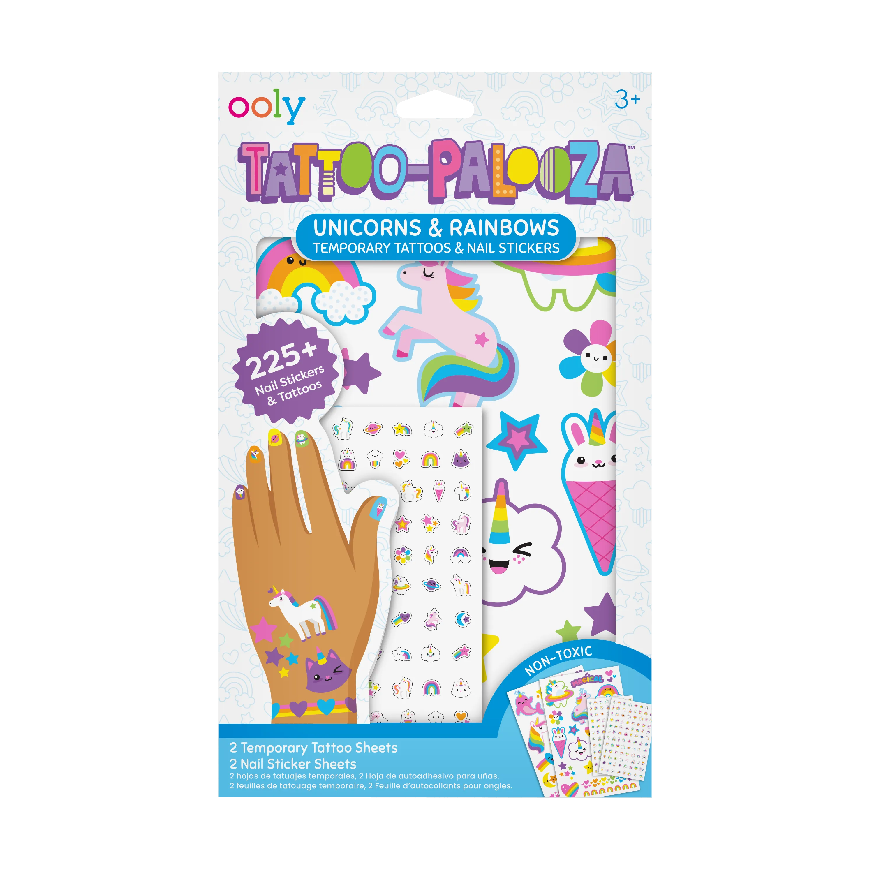 Tattoo-Palooza Tattoos & Nail Stickers (Unicorns & Rainbow)