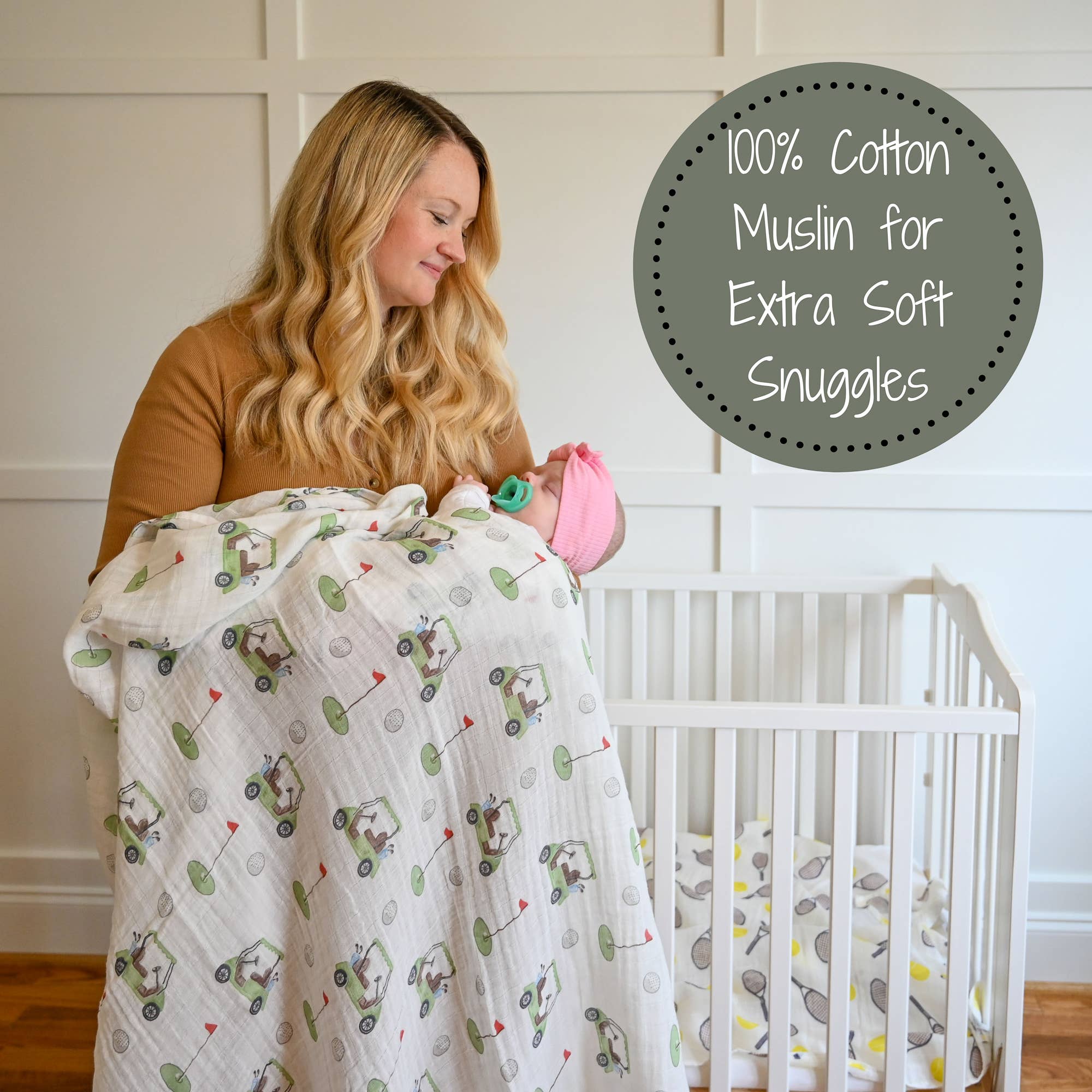 Muslin Swaddle Blanket (Golf A Round)