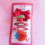 Puffy Bow Set (Strawberry)