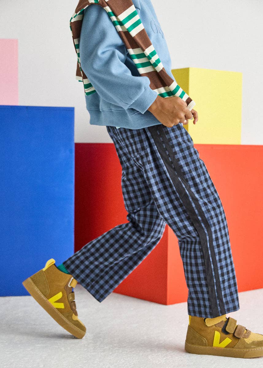 Gingham Stripe Pant (Blue & Black)