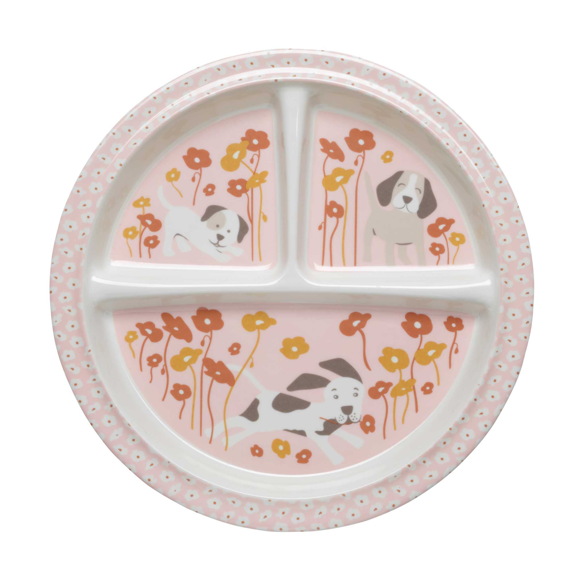 Divided Suction Plate (Puppies & Poppies)