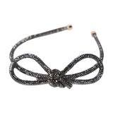 Rhinestone Bow Headband (Black)