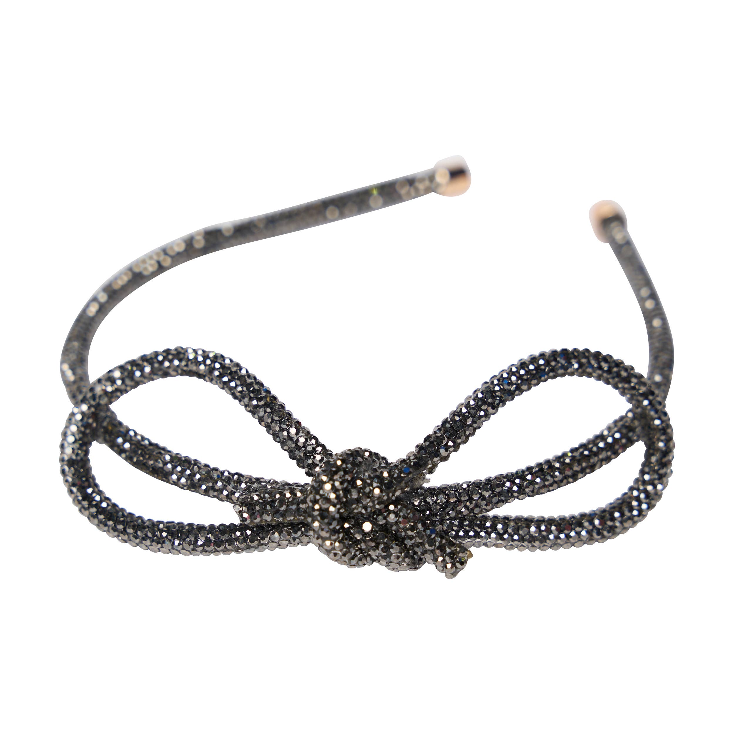 Rhinestone Bow Headband (Black)