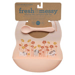 Silicone Bib & Spoon Set (Puppies & Poppies)