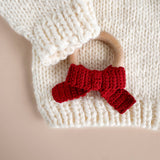 Crochet Teether (Red Bow)