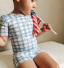Short Sleeve Bamboo Pajamas (Stars Gingham)