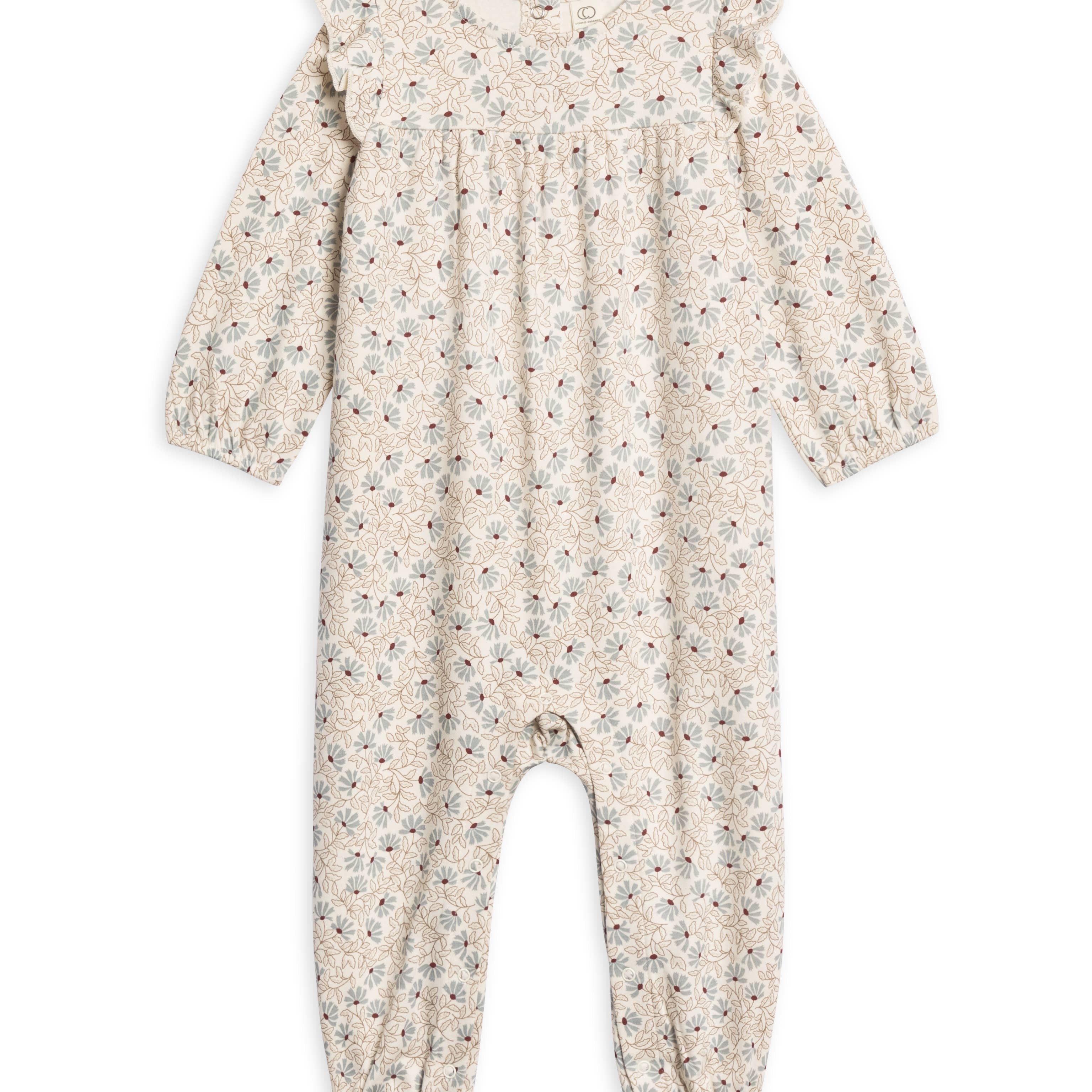 Jine Ruffle Sleeve Romper (Pamela Floral/Mist Navy)