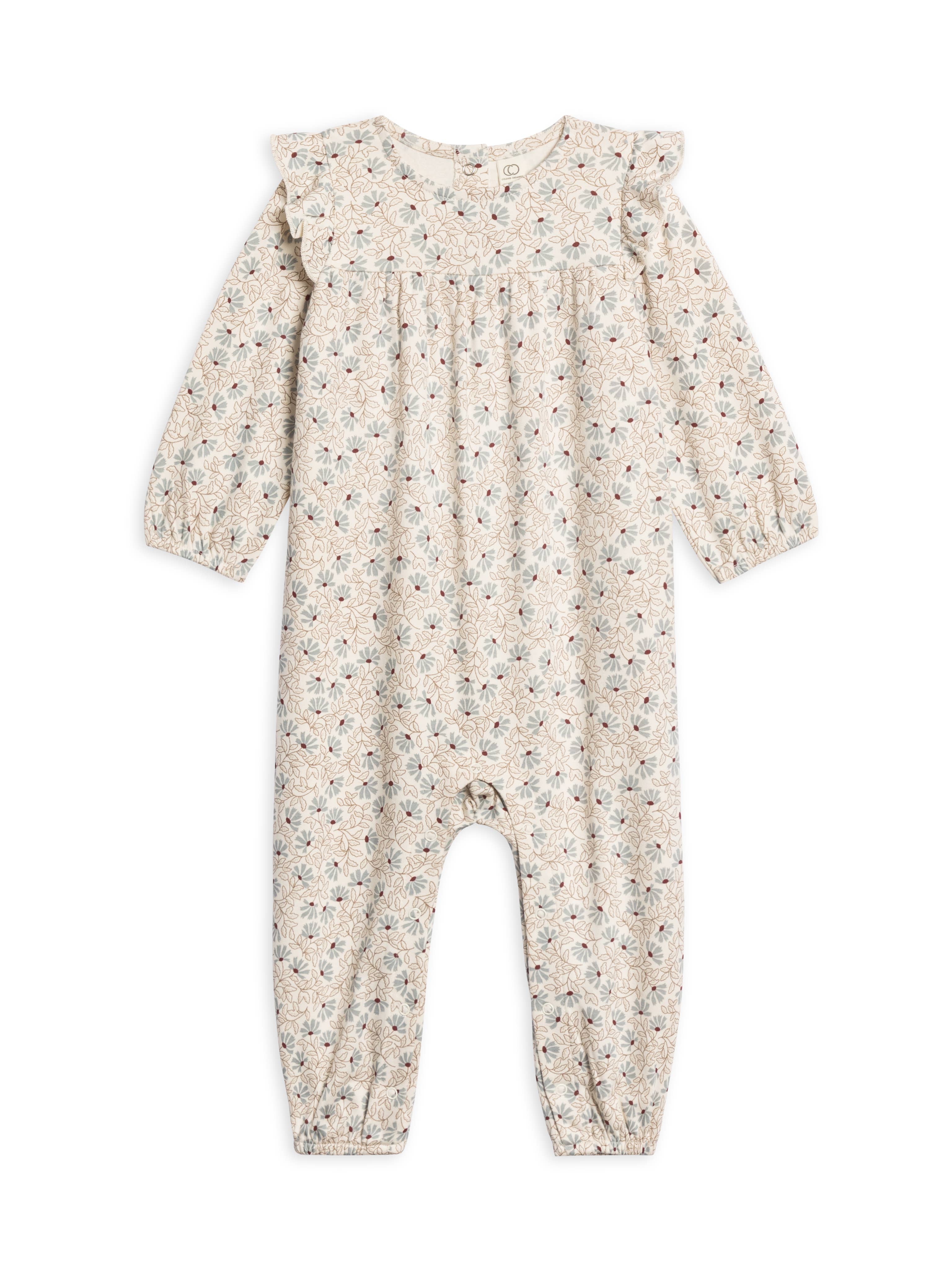 Jine Ruffle Sleeve Romper (Pamela Floral/Mist Navy)