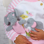 Hand-Knit Rattle (Edna the Elephant)