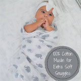 Muslin Swaddle Blanket (Elephantastic)