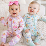 Convertible Zip Romper (Poolside Pups Blue)