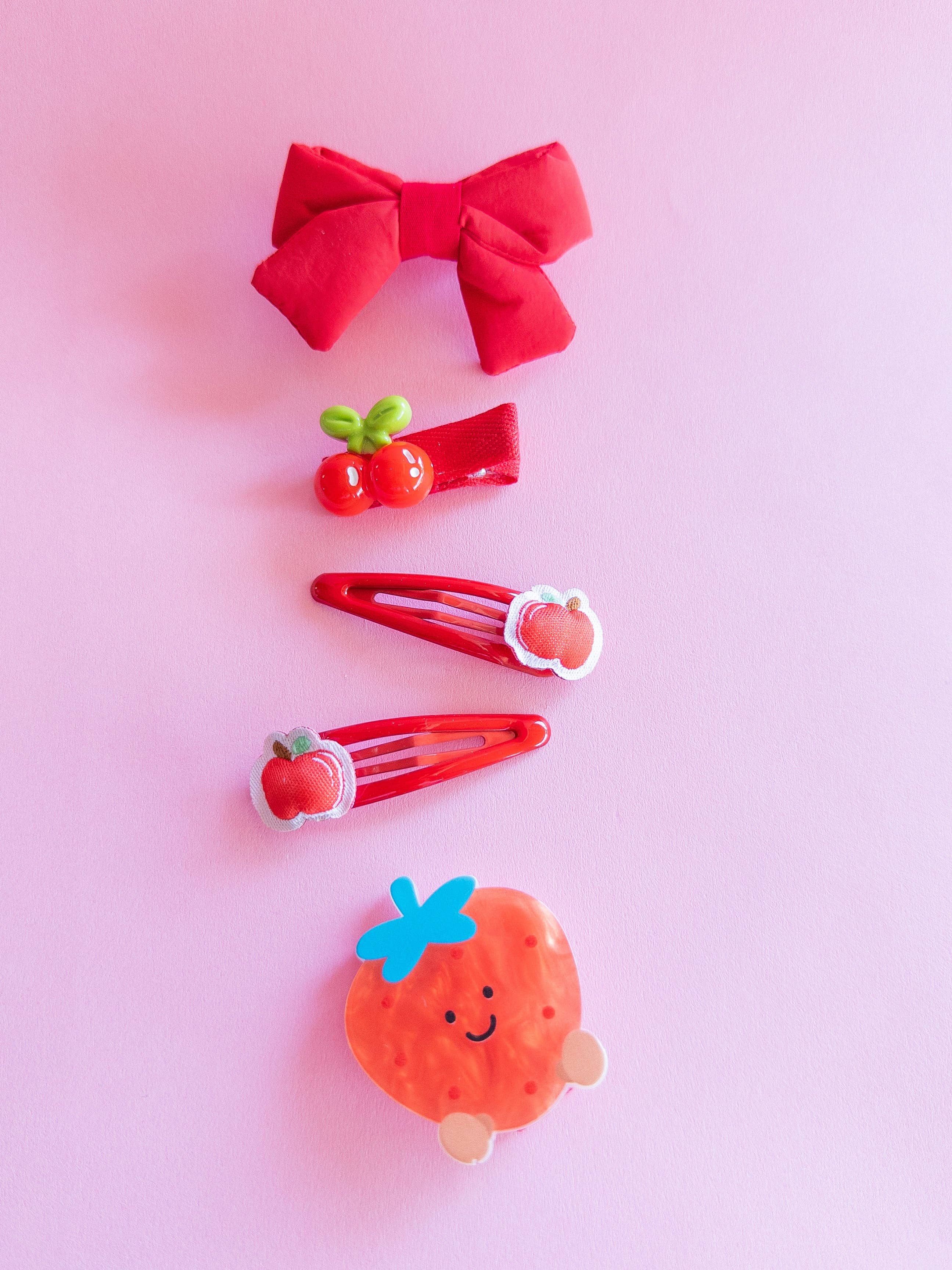 Puffy Bow Set (Strawberry)