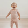 Organic Lace Collar Onesie & Tights Set (Blush)