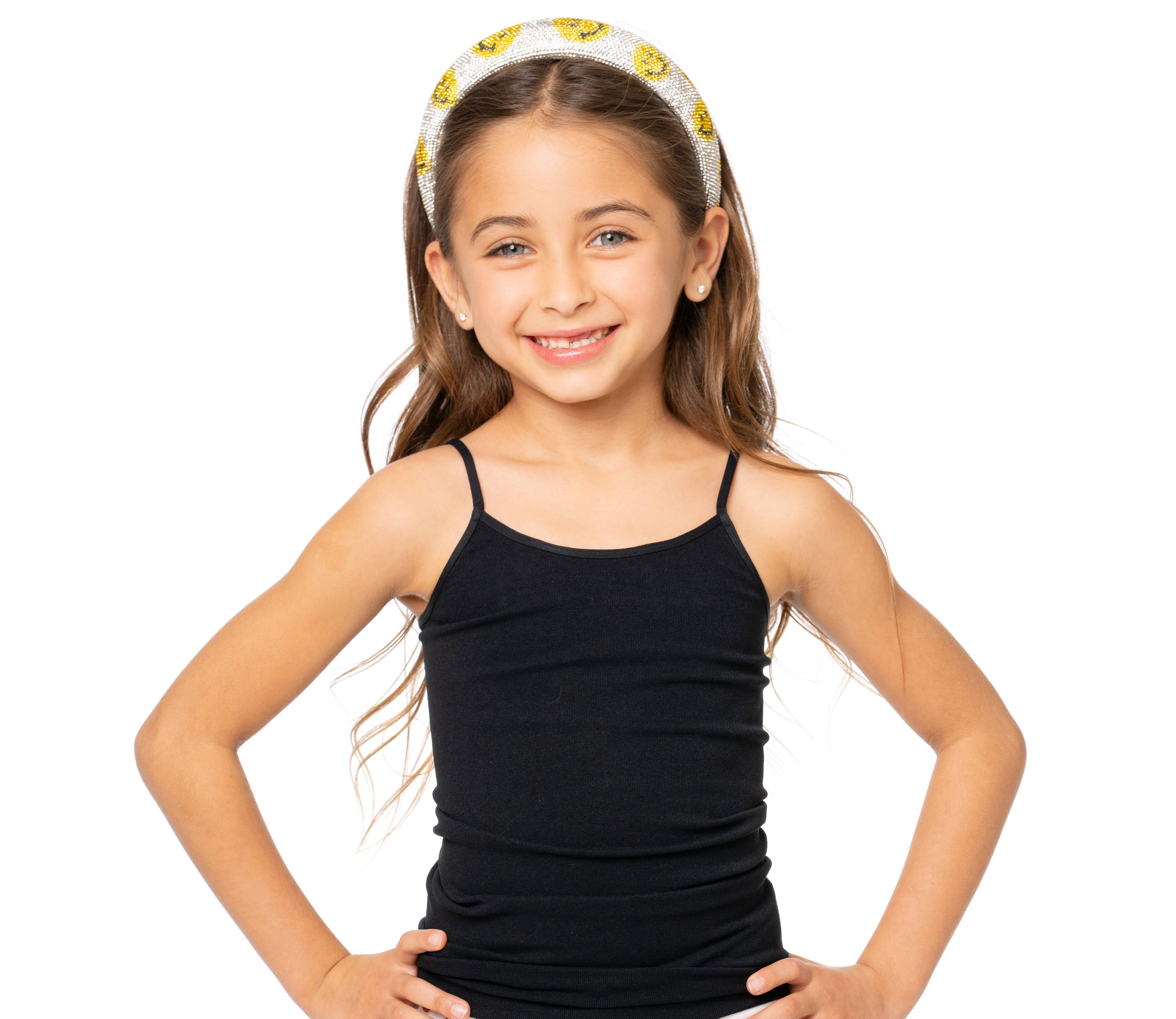 Rhinestone Happy Face Headband
